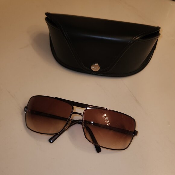 Men's Ferragamo Brown Metallic Sunglasses - Picture 1 of 7